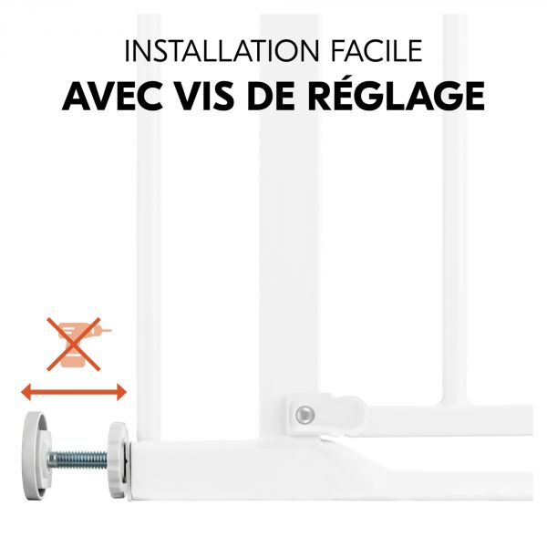 Barrière d'escalier Clear Step Autoclose 2 avec extension +21 cm White