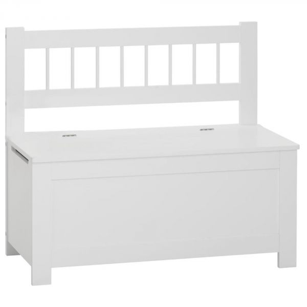 Banc avec coffre à jouet blanc