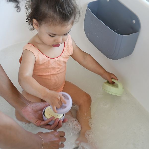 Coffret de 4 Jouets de Bain avec rangement silicone Multicouleurs