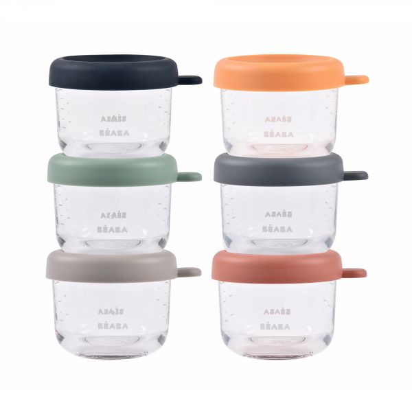 Coffret 6 portions verre 150ml conservation repas bébé Sunrise