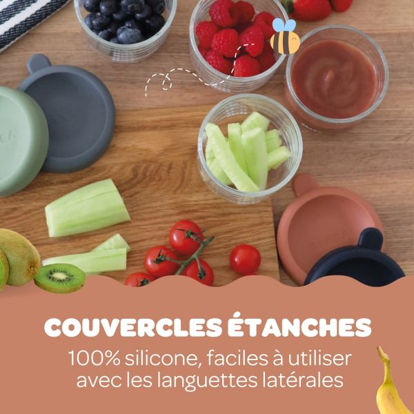 Coffret 6 portions verre 150ml conservation repas bébé Sunrise