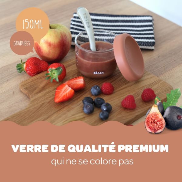 Coffret 6 portions verre 150ml conservation repas bébé Sunrise