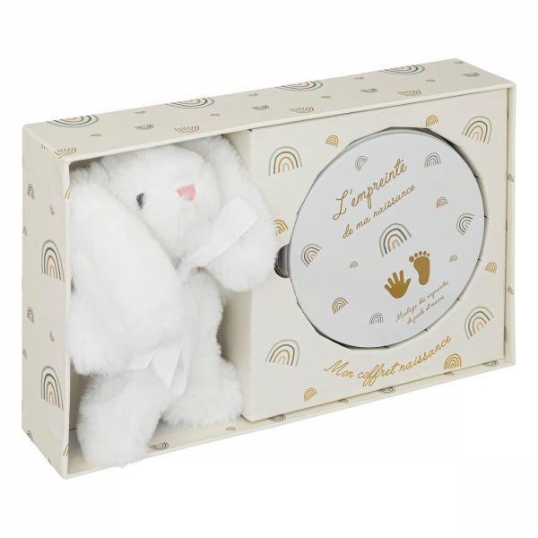 Coffret naissance boîte à empreinte + peluche