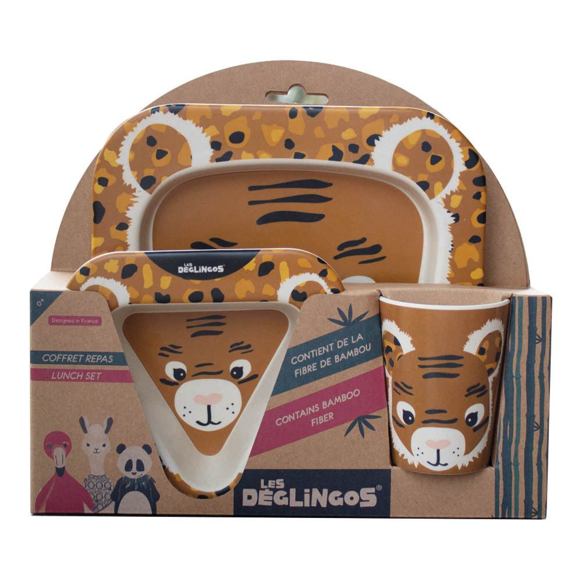 Les Deglingos Coffret Repas En Bambou Speculos Le Tigre Made In Bebe