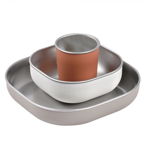 Coffret repas bébé inox - Terracotta