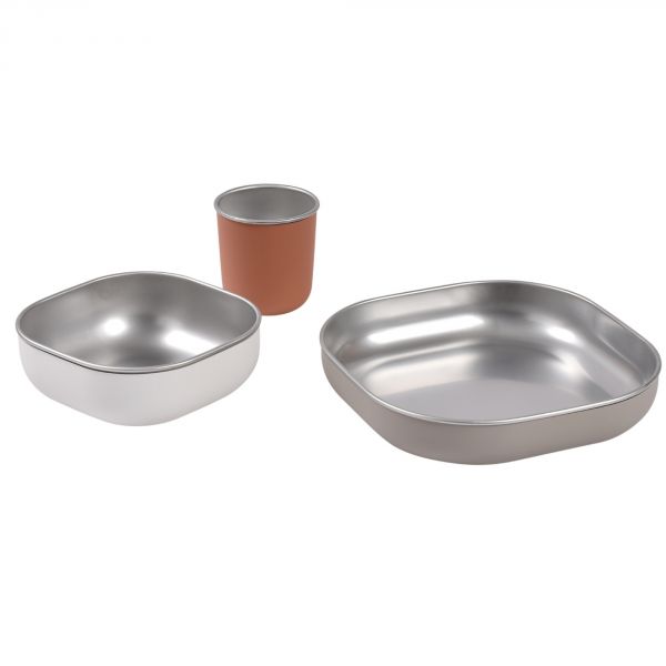 Coffret repas bébé inox - Terracotta