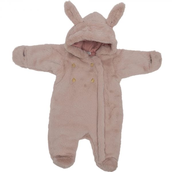 Combi pilote lapin en fausse fourrure angora - Pétale 3-6 mois