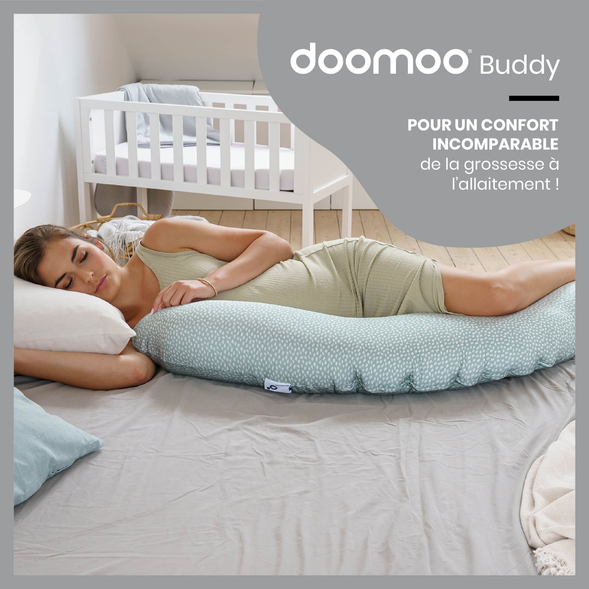 Coussin de maternité Doomoo Buddy - Risotto Taupe