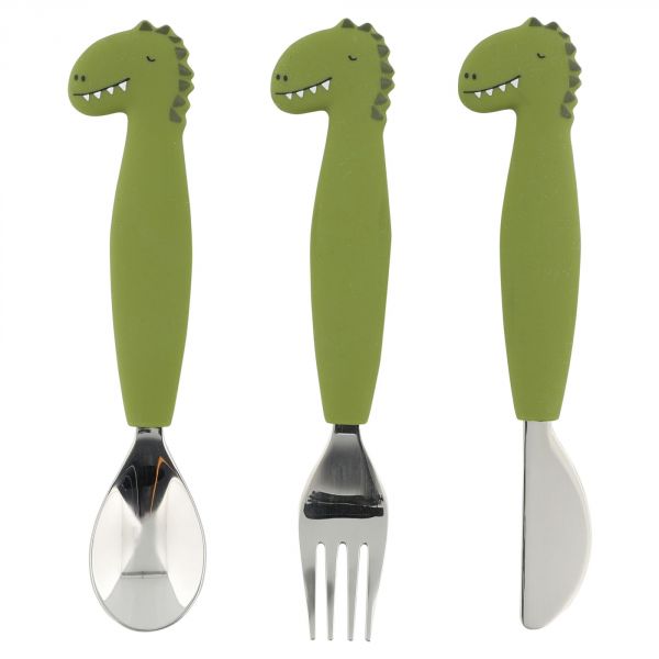 Lot de 3 couverts en silicone Mr. Dino