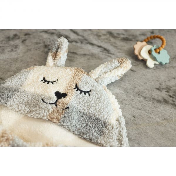 Couverture portefeuille câline Bunny Check bouclette