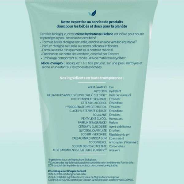 Crème hydratante BIO 100 ml