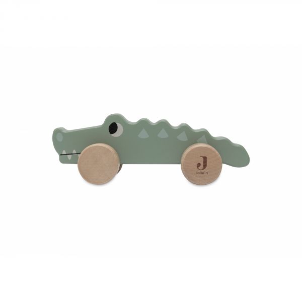 Jouet en bois à roulettes Crocodile