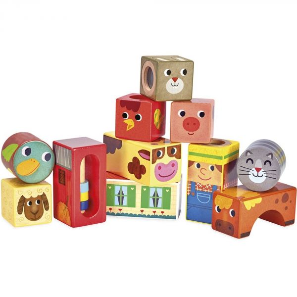 Coffret 3 jouets en bois bébé cube d'éveil - pyramide - lama à tirer WOOD N  PLAY : King Jouet, Jouets à emboîter, à empiler WOOD N PLAY - Jeux d'éveil