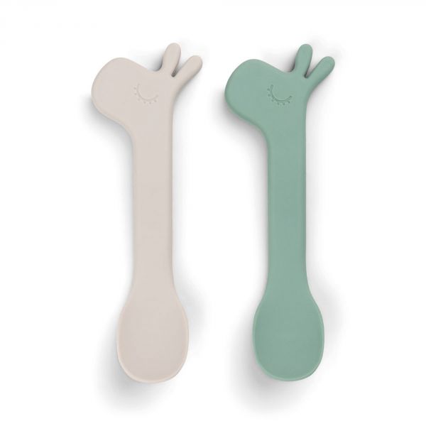 Lot de 2 cuillères silicone Lalee Vert / Beige