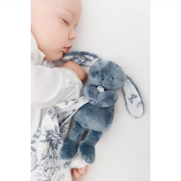 Doudou Augustin le lapin Toile de Jouy marine