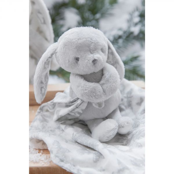 Doudou Augustin le lapin Toile de Jouy gris