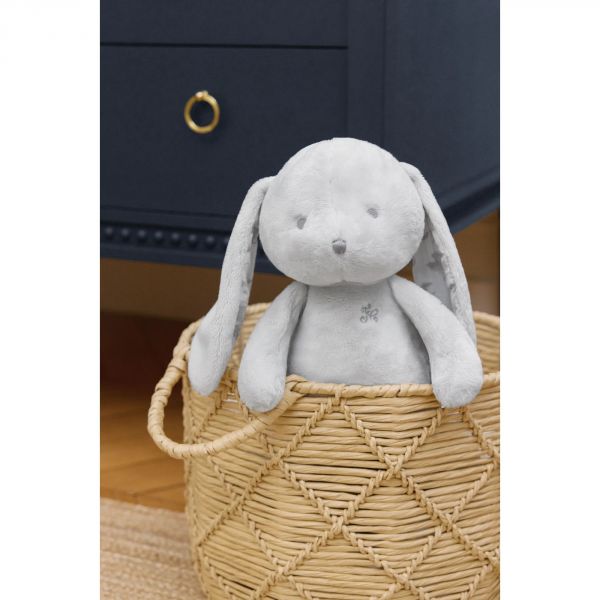 Doudou Augustin le lapin Toile de Jouy gris