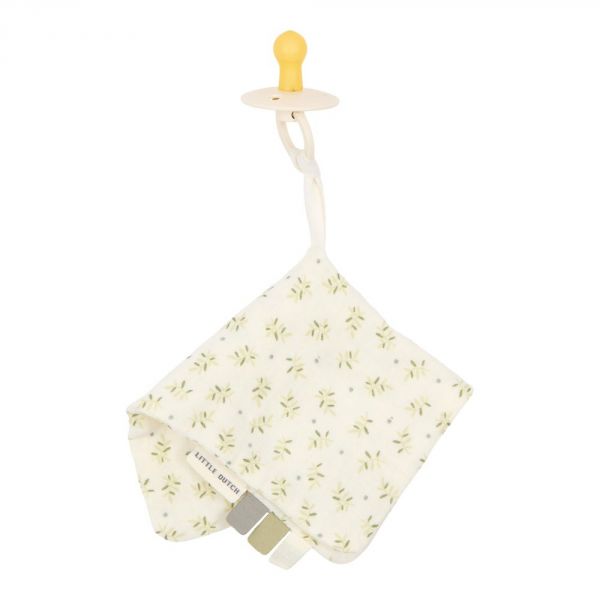 Doudou attache-tétine en gaze de coton - Blueberry Leaves