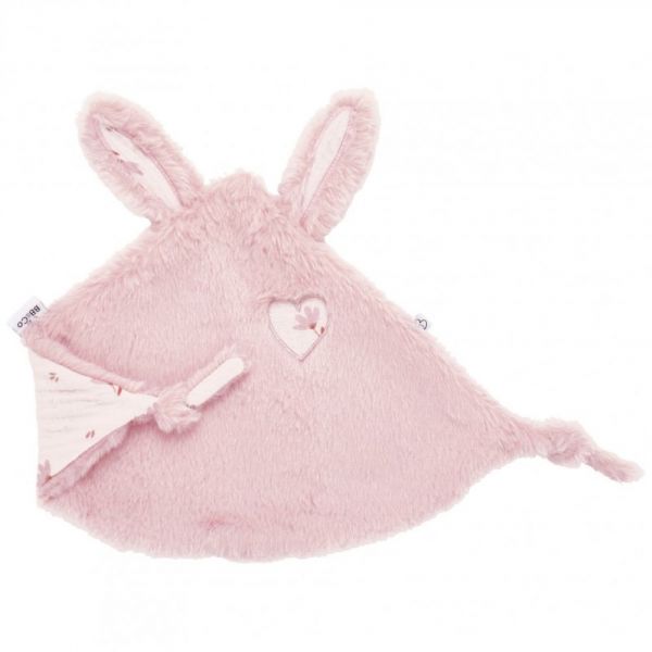 Doudou plat lapin petit cœur Pétale et coton