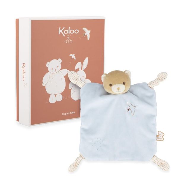 Doudou plat ours bleu 24 cm