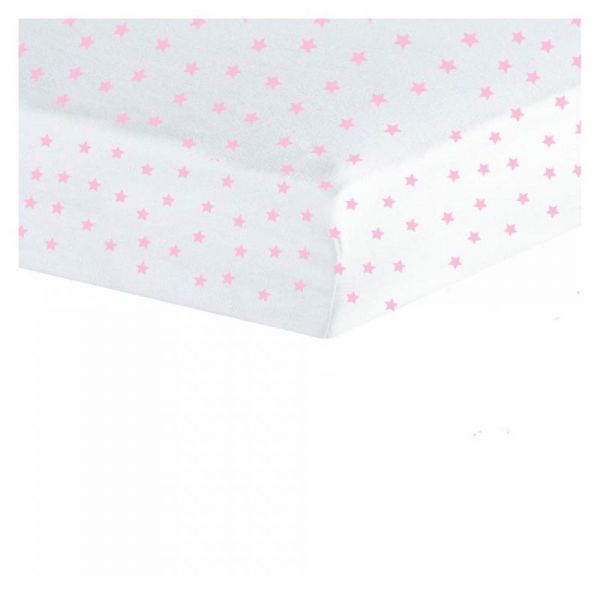 Drap housse 70*140 - Etoiles rose