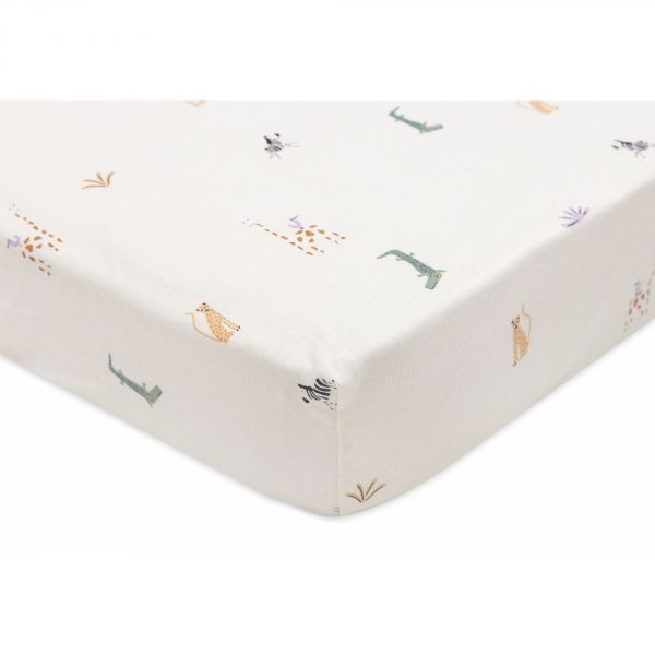 Drap housse berceau 40x80 cm Jersey Jungle Jambo