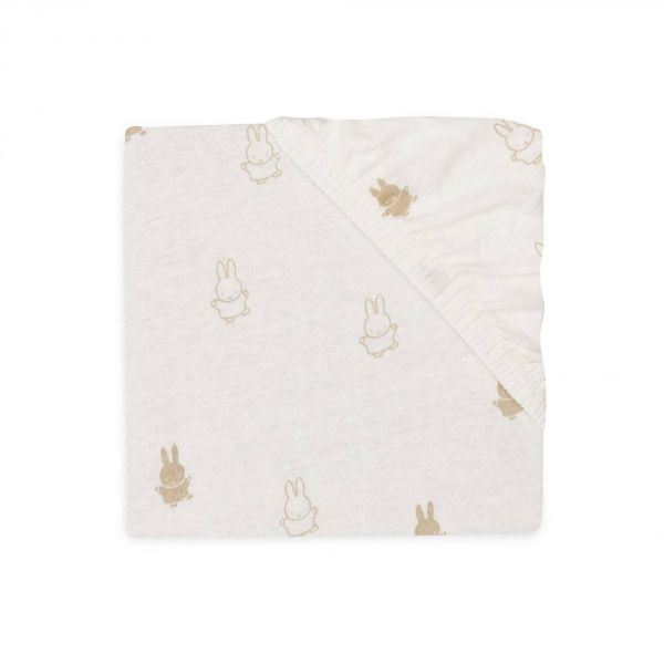 Drap housse 60x120 cm Jersey Happy Miffy Nougat