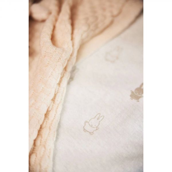 Drap housse 60x120 cm Jersey Happy Miffy Nougat