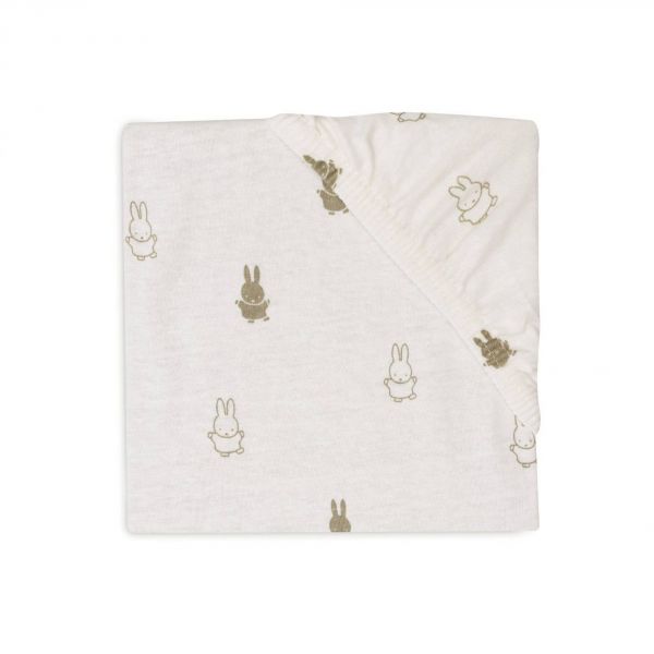 Drap housse 60x120 cm Jersey Happy Miffy Olive