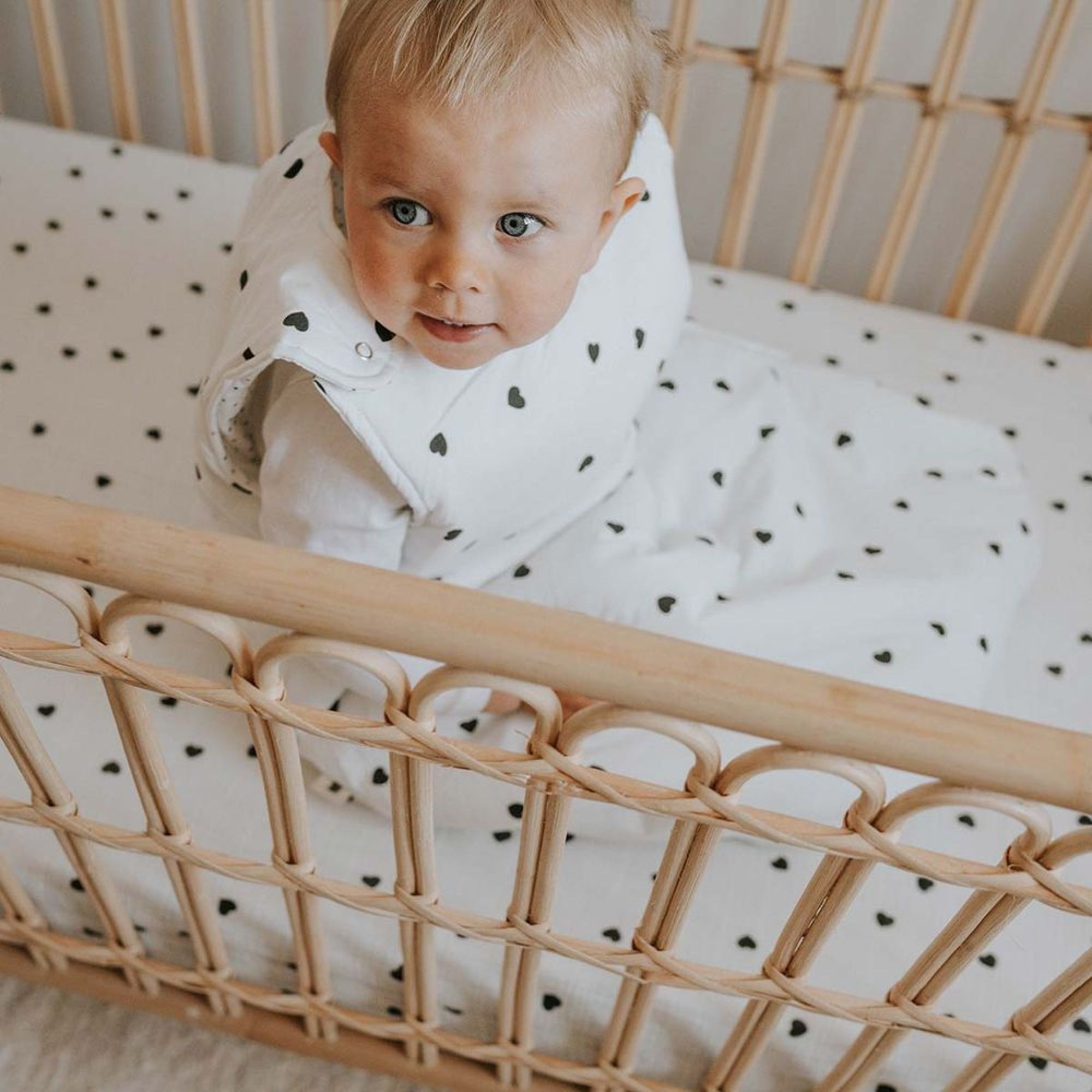 Drap housse pour lit bébé couleur écru fabriqué en France