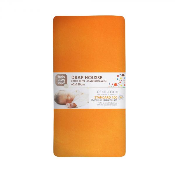 Drap housse orange 40 x 80 cm