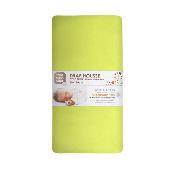 Drap housse vert acide 40 x 80 cm