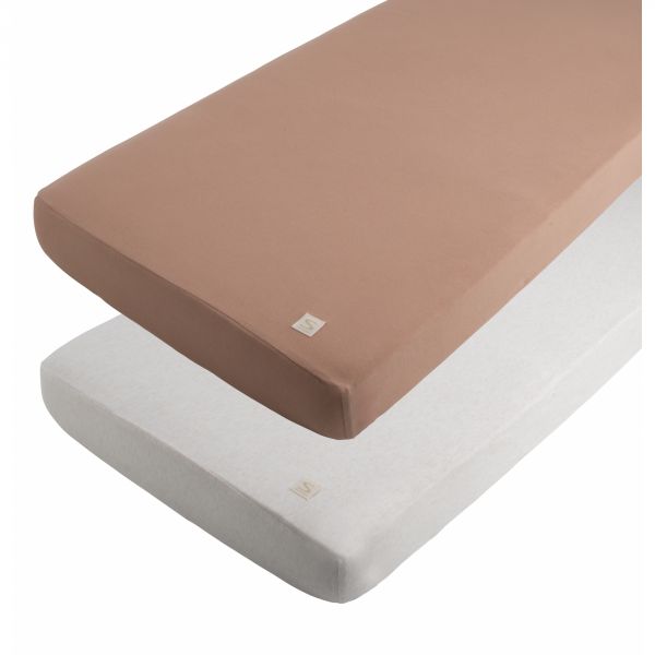 Lot de 2 Drap housse uni Petit coeur