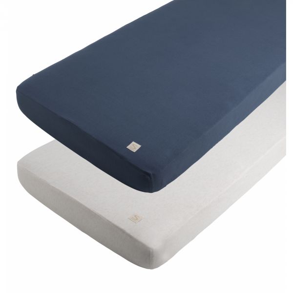 Lot de 2 Drap housse uni Petit nuage
