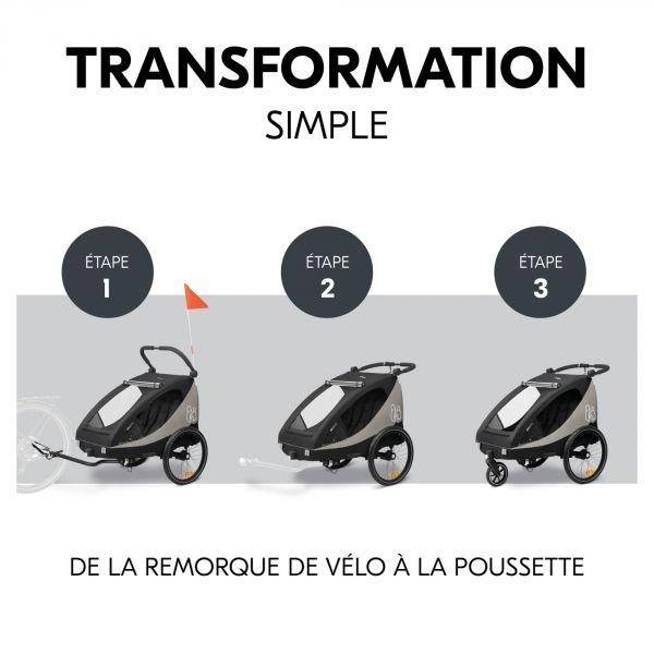 Remorque de vélo Dryk Duo Plus Black