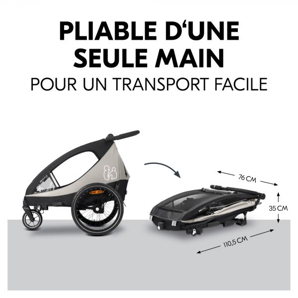 Remorque de vélo Dryk Duo Plus Black