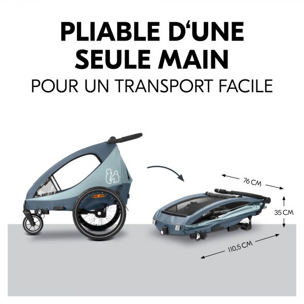 Remorque à vélo Dryk Duo Plus Dark-Blue