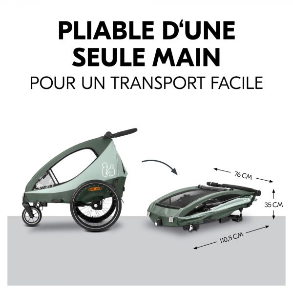 Remorque à vélo Dryk Duo Plus Dark-Green