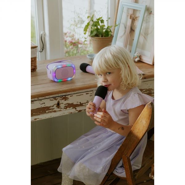 Boîte Karaoke duo enceinte et micro rose