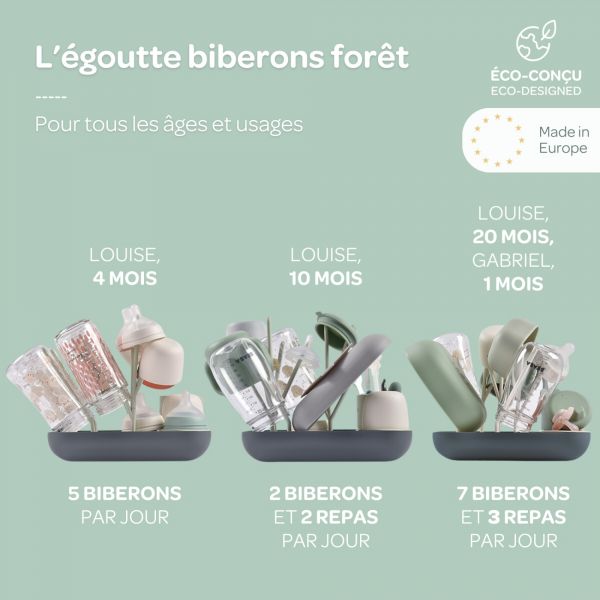 Egoutte biberons Forêt - Misty/Mineral