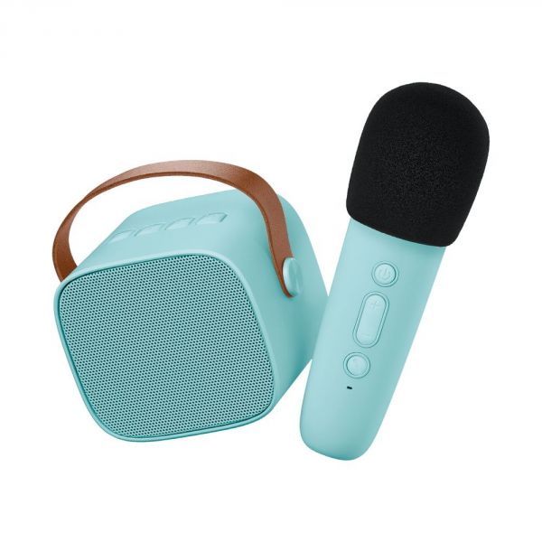 Boîte Karaoke solo enceinte et micro bleu