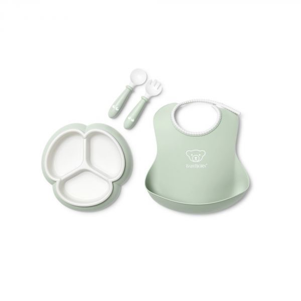 Coffret repas bébé 4 pièces vert pastel