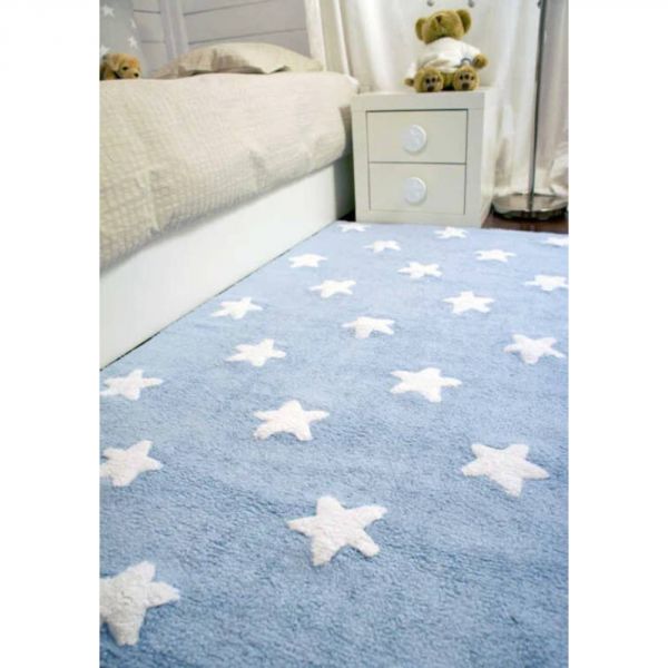 Tapis enfant 120x160 cm Étoilé bleu