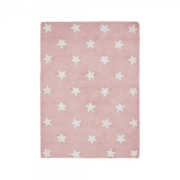 Tapis enfant 120x160 cm Étoilé rose