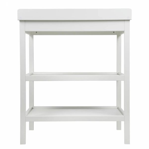 Table à langer bois blanc et matelas à langer gris