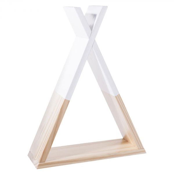 Étagère murale Tipi blanc et bois