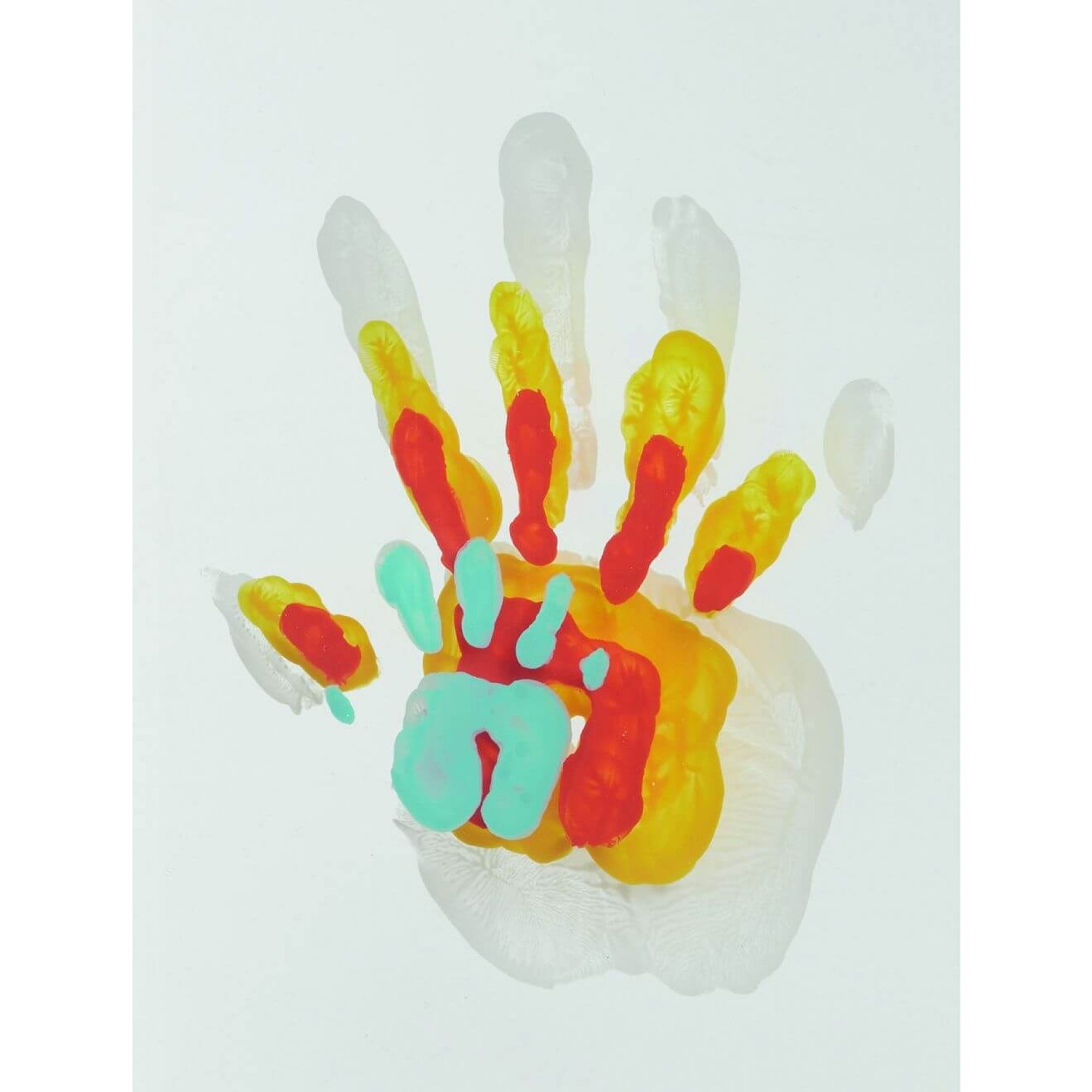 Peinture Bébé Avec De La Peinture Colorée Avec Ses Mains Banque D