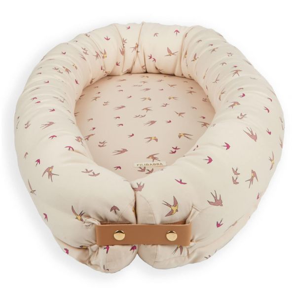 Réducteur de lit Babynest coton biologique Dancing Swallow Rose