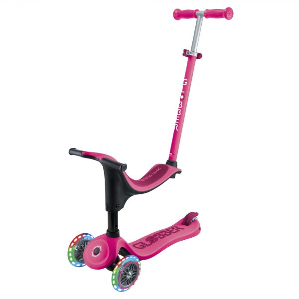 Trottinette pour enfants lumineuse 3 en 1 Rose fushia