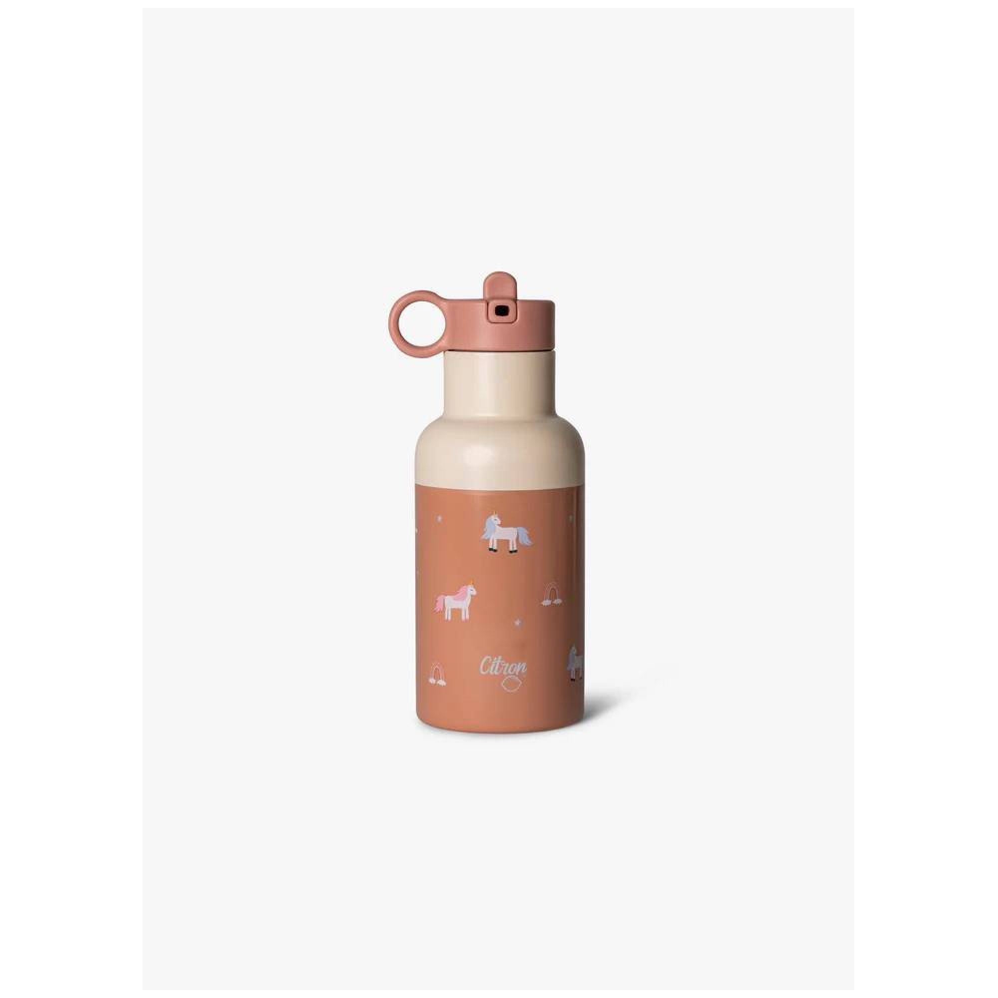 Petite gourde isotherme - 350ml - Licorne - Rose poudré